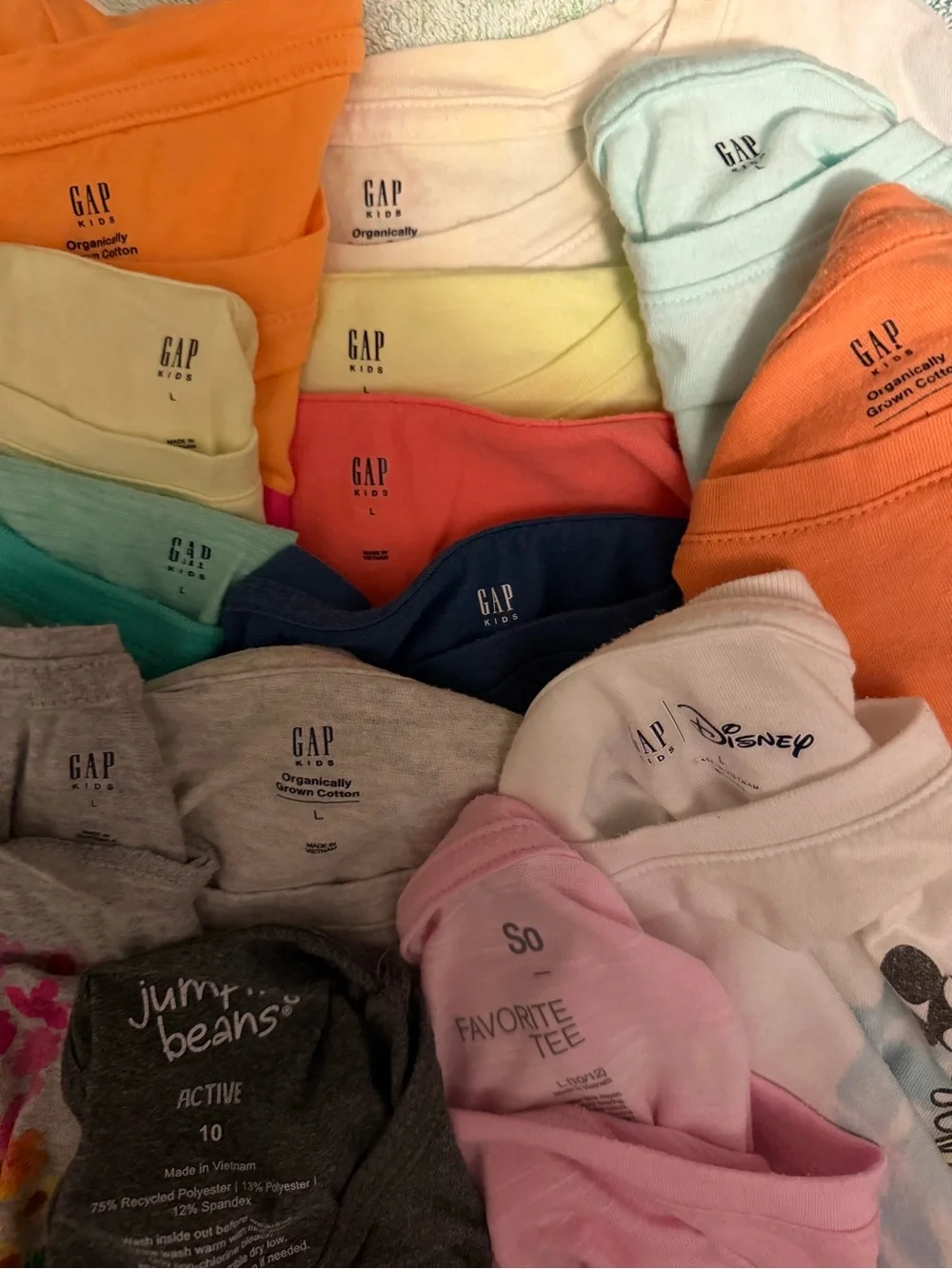 Lot of 14 Tween Girls T-Shirts 12 Gap, 2 Kohls (10-12, Large)